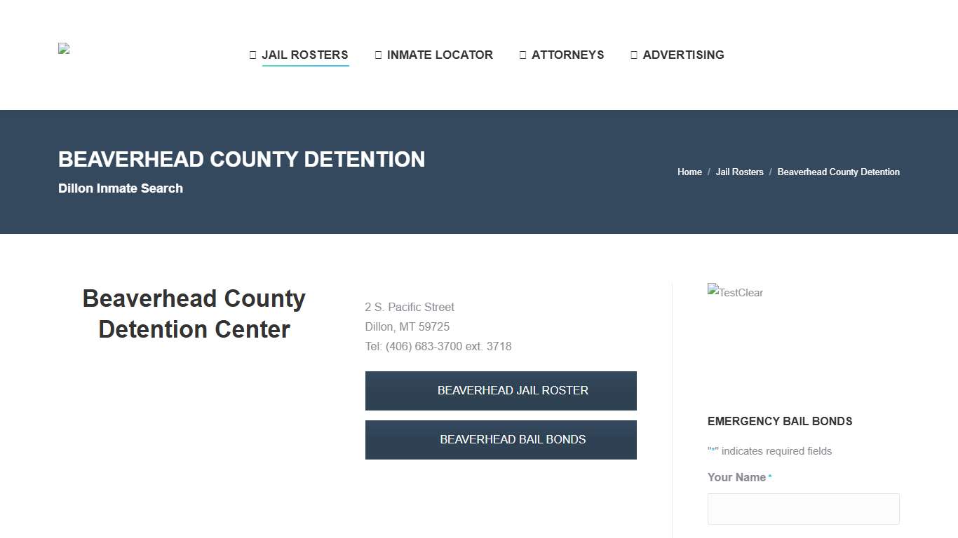 Beaverhead County Jail Roster | Dillon Jail Inmate Search