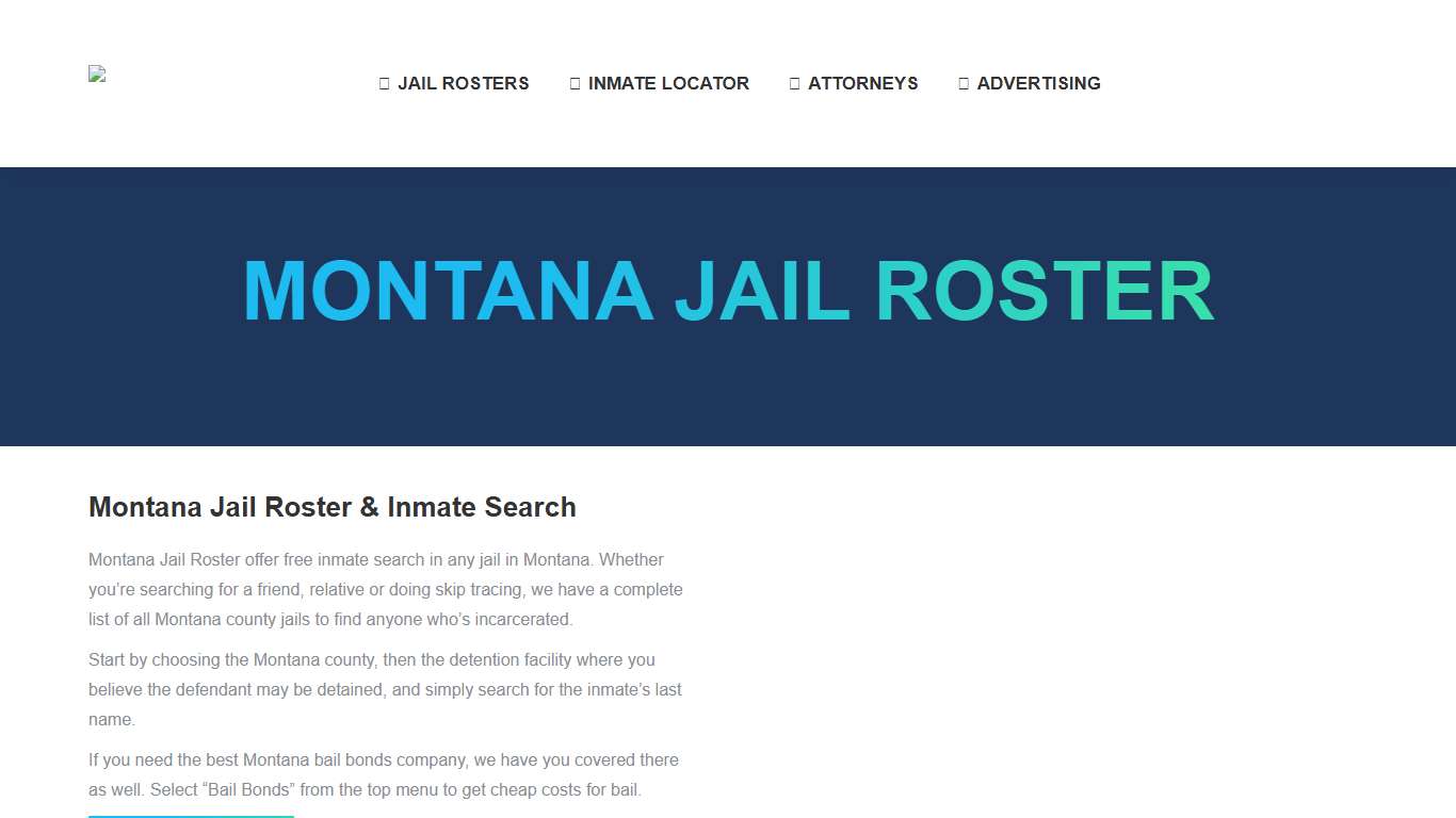 Montana Jail Roster Provides Free Inmate Search Throughout MT