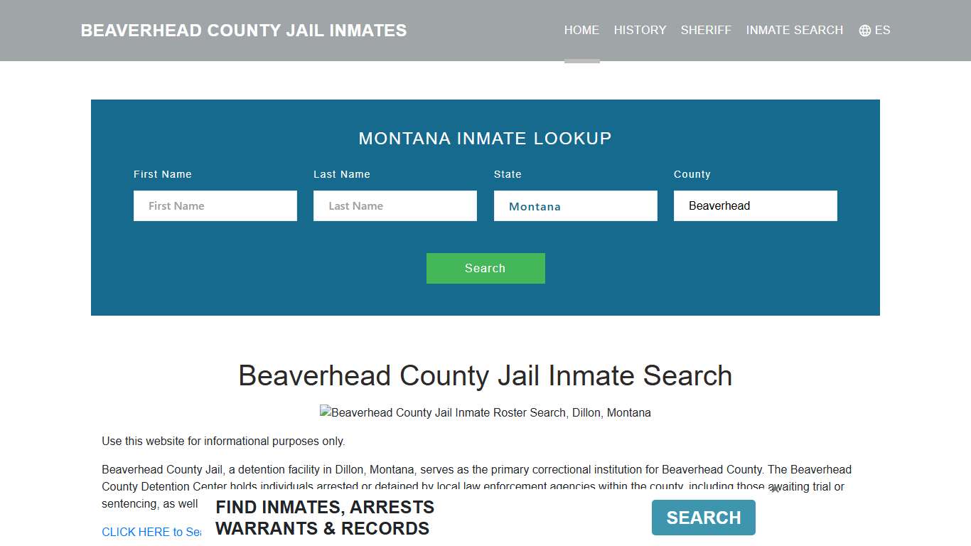 Beaverhead County Jail Inmate Roster Lookup, Dillon, MT